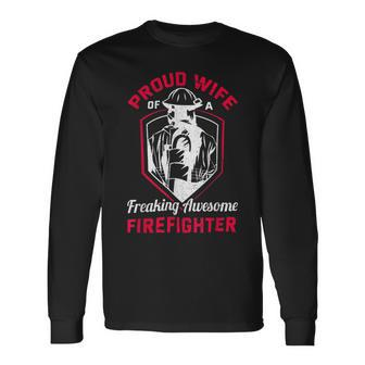 Firefighter Wildland Fireman Volunteer Firefighter Wife Fire Department V2 Long Sleeve T-Shirt - Seseable