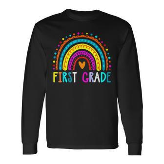 First Grade Rainbow Girls Boys Teacher Team 1St Grade Squad V3 Long Sleeve T-Shirt - Seseable
