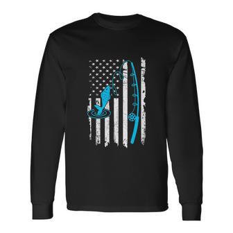 Fishing American Flag Fishing Vintage Long Sleeve T-Shirt - Monsterry DE