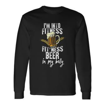 Im Into Fitness Fitness Beer In My Belly Workout Gym Long Sleeve T-Shirt - Thegiftio UK