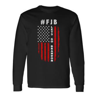 Fjb Lets Go Brandon American Flag Tshirt Long Sleeve T-Shirt - Monsterry DE