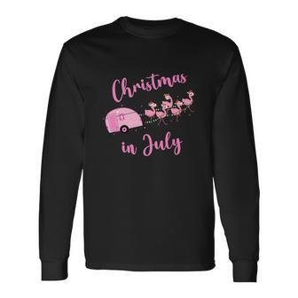 Flamingo Pink Christmas In July Long Sleeve T-Shirt - Monsterry