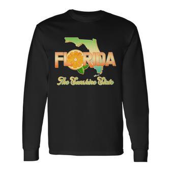 Florida The Sunshine State Orange Logo Long Sleeve T-Shirt - Monsterry UK