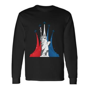 Fourth Of July Fighter Jets Red White Blue 4Th American Flag Long Sleeve T-Shirt - Monsterry AU