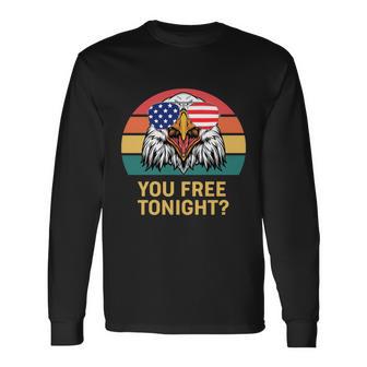 You Free Tonight Bald Eagle Mullet Usa Flag 4Th Of July V2 Long Sleeve T-Shirt - Monsterry CA