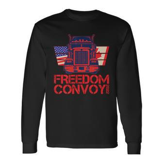 Freedom Convoy 2022 Usa Canada Truckers Long Sleeve T-Shirt - Monsterry AU