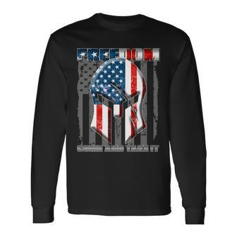 Freedom Come And Take It Gladiator Us Flag Long Sleeve T-Shirt - Monsterry