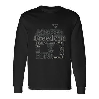 Freedom Of Speech Word Cloud Long Sleeve T-Shirt - Monsterry CA