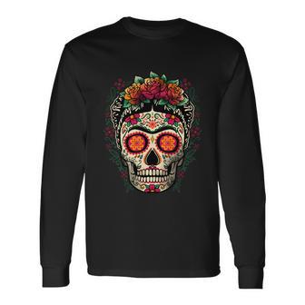 Frida Calavera Dia De Los Muertos Day Of The Dead Long Sleeve T-Shirt - Monsterry