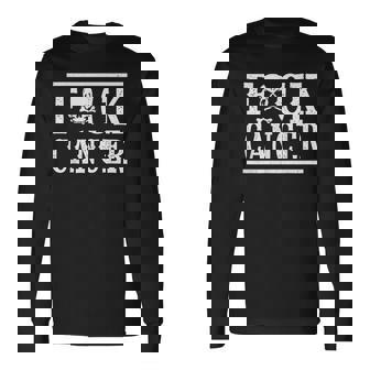 Fuck Cancer Skull And Crossbones Skeleton Breast Cancer Men Women Long Sleeve T-Shirt T-shirt Graphic Print - Thegiftio