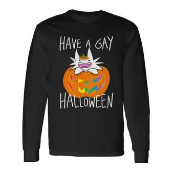 Have A Gay Halloween Men Women Long Sleeve T-Shirt T-shirt Graphic Print - Thegiftio UK