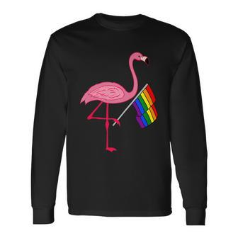 Gay Pride Pink Flamingo Lgbt Pride Month Long Sleeve T-Shirt - Thegiftio UK
