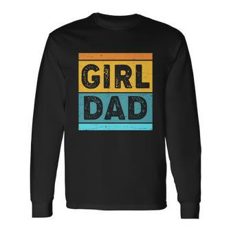 Girl Dad Distressed Color Block Long Sleeve T-Shirt - Monsterry
