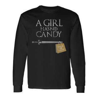 A Girl Has No Candy Sword Halloween Long Sleeve T-Shirt - Seseable