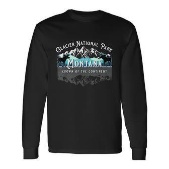 Glacier National Park Montana Moose Hiking Camping Souvenir Long Sleeve T-Shirt - Monsterry DE