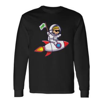You Gme Stonk To The Moon Wsb Stock Market V2 Long Sleeve T-Shirt - Monsterry