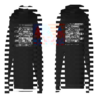 Gnomes Patriotic American Flag Cute Gnomes 4Th Of July Great Long Sleeve T-Shirt - Monsterry