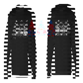 Gnomes Patriotic American Flag Cute Gnomes 4Th Of July Long Sleeve T-Shirt - Monsterry