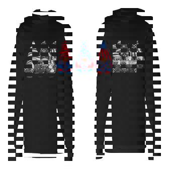 Gnomes Patriotic American Flag Cute Gnomes 4Th Of July V7 Long Sleeve T-Shirt - Monsterry