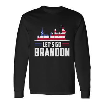 Lets Go Brandon Conservative Usa Flag 4Th Of July Long Sleeve T-Shirt - Monsterry DE