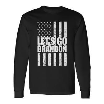 Lets Go Brandon Vintage American Flag Tshirt Long Sleeve T-Shirt - Monsterry DE