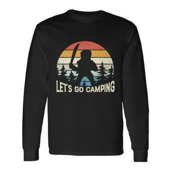 Lets Go Camping Halloween Quote V2 Long Sleeve T-Shirt - Thegiftio UK