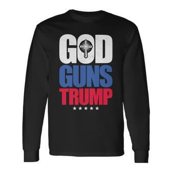 God Guns & Donald Trump V2 Long Sleeve T-Shirt - Monsterry DE