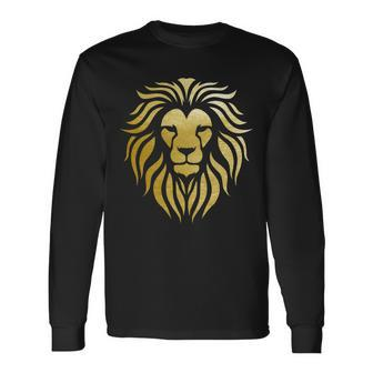 Golden King Lion Tshirt Long Sleeve T-Shirt - Monsterry DE