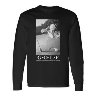 Golf Perfect Combination Of Exercise And Swearing Long Sleeve T-Shirt - Thegiftio UK