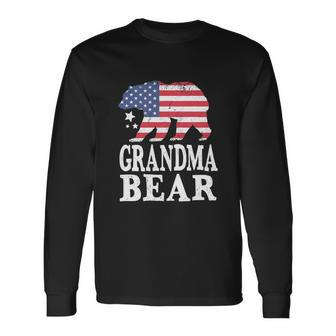 Grandma Bear Patriotic Flag 4Th Of July Long Sleeve T-Shirt - Monsterry CA