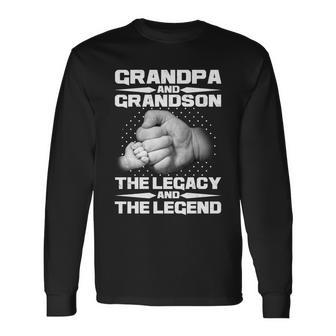 Grandpa And Grandson The Legacy The Legend Tshirt Long Sleeve T-Shirt - Monsterry UK