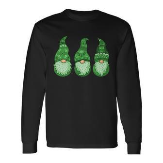 Green Ugly Sweater Irish Gnomes St Patricks Day Long Sleeve T-Shirt - Monsterry AU