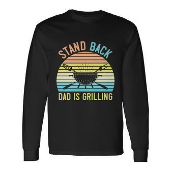 Grilling Fathers Day Retro Bbq Dad Is Grilling Long Sleeve T-Shirt - Thegiftio UK