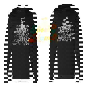 Groovy Spooky Mama Ghost Boo Halloween Costume Retro Hippie V2 Long Sleeve T-Shirt - Seseable