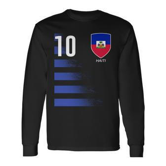 Haiti Football Soccer Futbol Jersey Long Sleeve T-Shirt - Monsterry UK