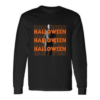 Halloween 2 Michael Text Stack Long Sleeve T-Shirt - Thegiftio UK