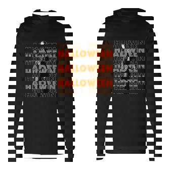 Halloween 2 Michael Text Stack Long Sleeve T-Shirt - Thegiftio