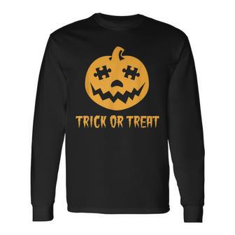 Halloween Autism Awareness Trick Or Treat Pumpkin Long Sleeve T-Shirt - Seseable