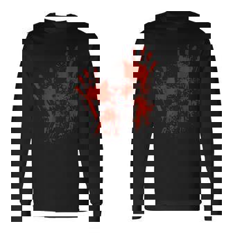 Halloween Blood Hands Costume Zombie Outfit Men Women Long Sleeve T-Shirt T-shirt Graphic Print - Thegiftio UK