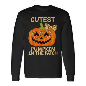 Halloween Cutest Pumpkin In The Patch Girl Halloween Pumpkin V2 Long Sleeve T-Shirt - Seseable