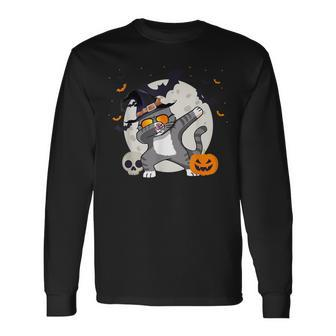 Halloween Dab Cat Mom Boys Girls Halloween Long Sleeve T-Shirt - Seseable