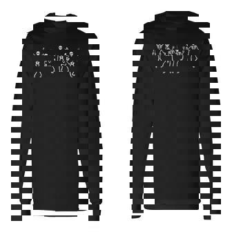 Halloween Dancing Skeletons Spooky Season Long Sleeve T-Shirt - Seseable