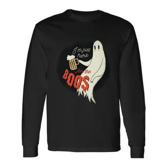 Halloween Drinking Ghost Long Sleeve T-Shirt - Monsterry AU