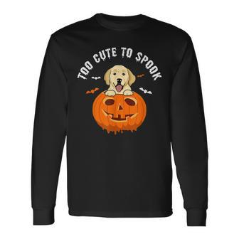 Halloween Labrador Too Cute To Spook Pumpkin Costume Long Sleeve T-Shirt - Thegiftio UK