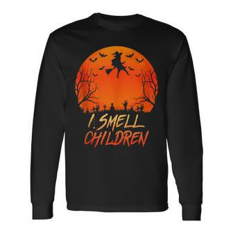 Halloween Pregnancy Announcement Witch I Smell Children Long Sleeve T-Shirt - Seseable