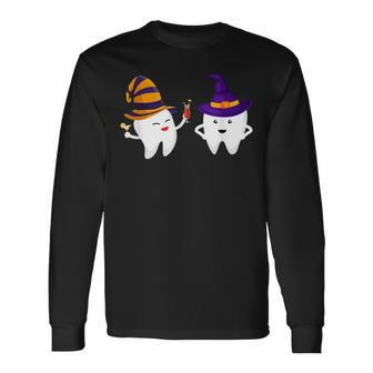 Halloween Scary Dentist Trick Or Treat Th Long Sleeve T-Shirt - Seseable