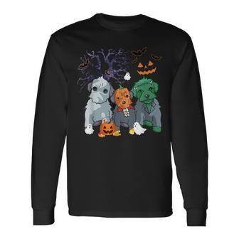 Halloween Schnoodle Dog Witch Schnoodle Dog Lovers Long Sleeve T-Shirt - Seseable