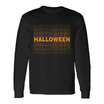 Halloween Text Repeated Long Sleeve T-Shirt - Thegiftio UK
