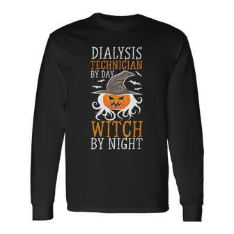 Halloween Witch & Dialysis Technician Long Sleeve T-Shirt - Seseable