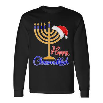 Happy Chrismukkah Christmas Hanukkah Tshirt Long Sleeve T-Shirt - Monsterry